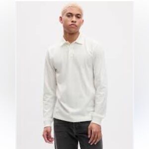 Willbo Classic Collard Henley Long Sleeve Polo. Cream Size S (46M)